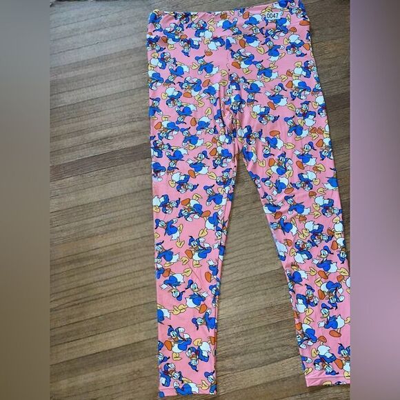 LuLaRoe Womens TC Pink Disney’s Donald Duck Ankle-Length Leggings Adult XL Comfy - Picture 2 of 15